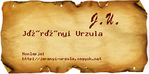 Járányi Urzula névjegykártya